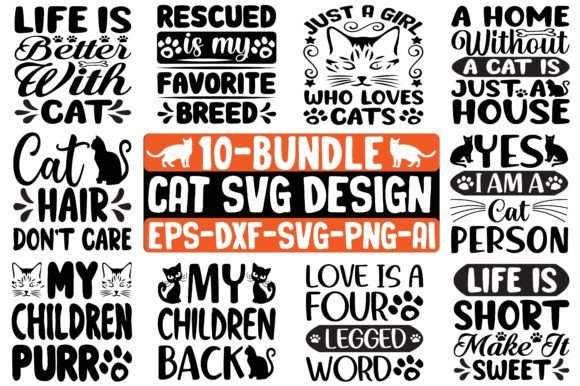 10. Cat SVG Bundle: A Versatile Graphic Design Asset for Crafts and Branding