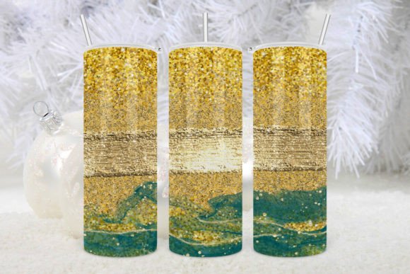 Cute Gold Glitter Christmas Tumblers Graphics