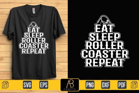 Eat Sleep Roller Coaster Repeat: A Graphic Design Asset for Modern Branding