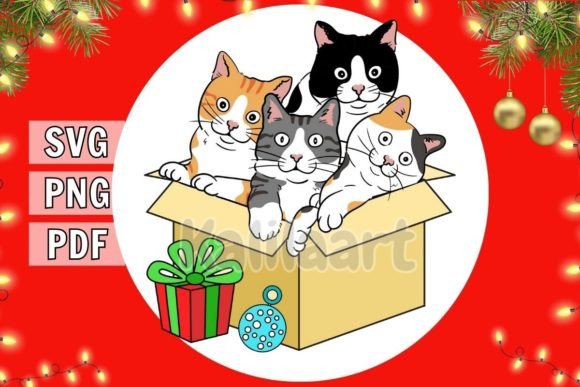 Funny Christmas Cats SVG: A Festive Graphic Design Asset for Content Creators