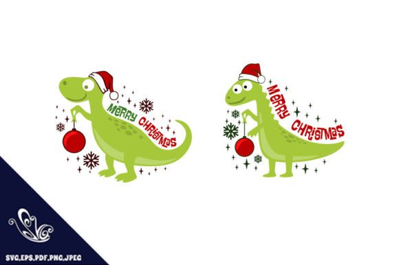 Funny Dinosaurus Merry Christmas Graphics for Crafts