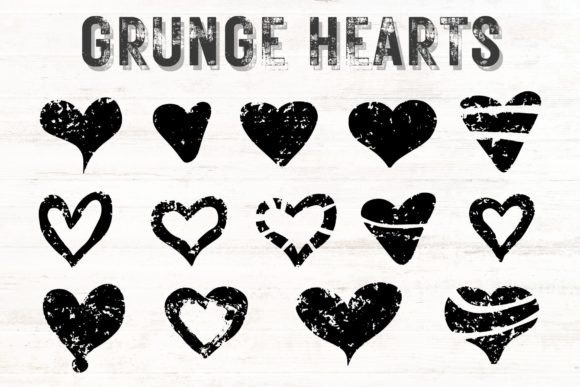 Grunge Hearts Set: A Graphic Design Freebie with a Moody Edge
