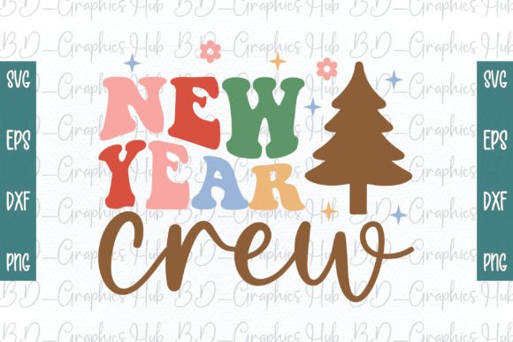 New Year Crew Retro SVG: A Festive Graphic Design Asset for Crafts and Local Business Branding
