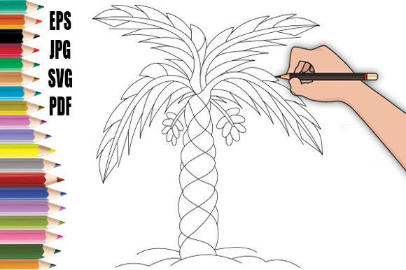 Palm Tree Line Art Graphic: A Freebie for Your Handmade Projects