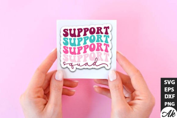 Support Squad Retro Stickers for Embroidery Projects